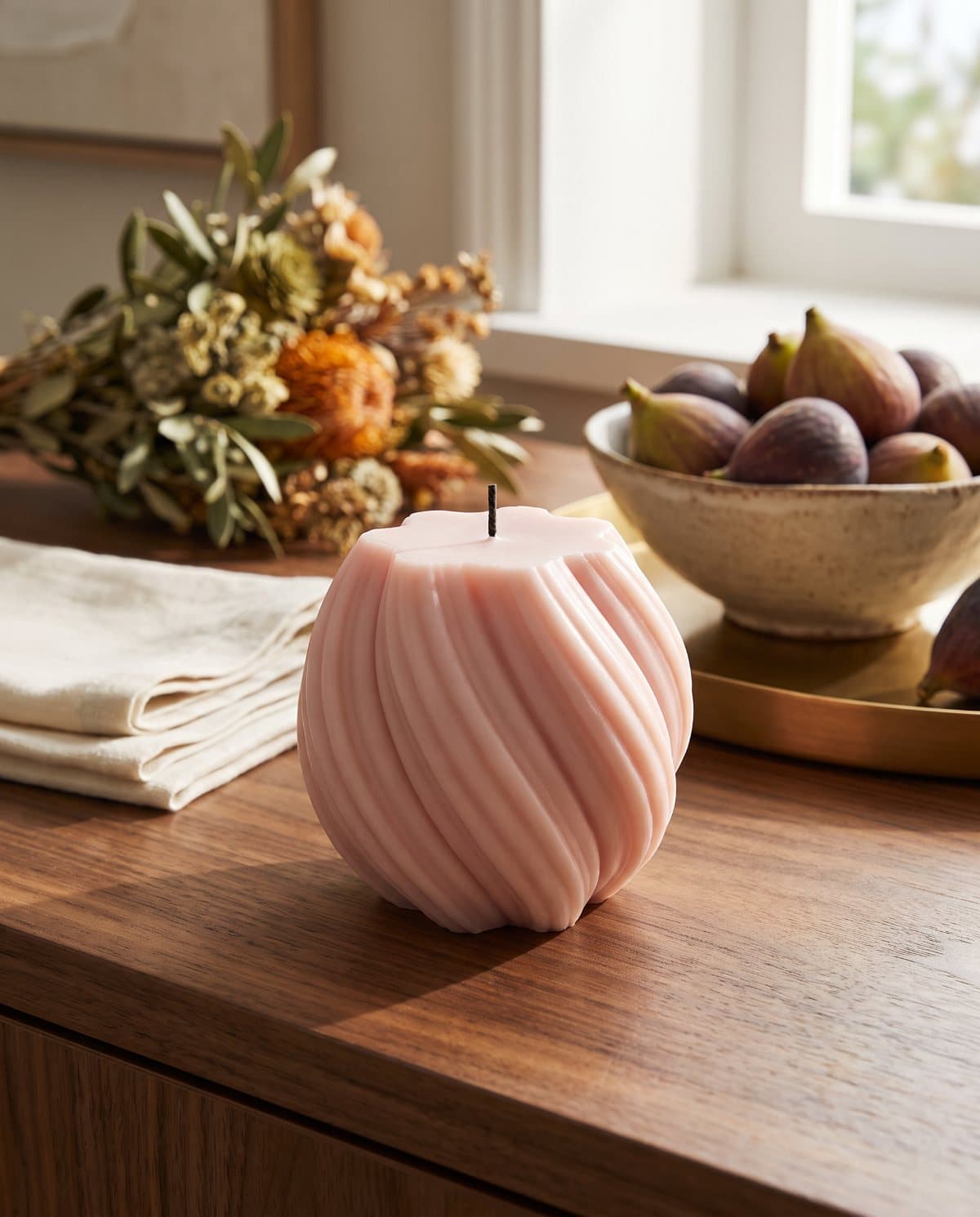 Decorative Twist Candle, Pink
