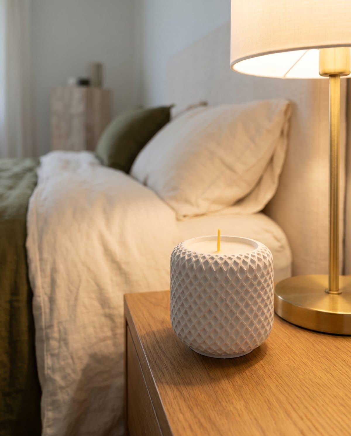 Rectangular Lattice Stone Candle