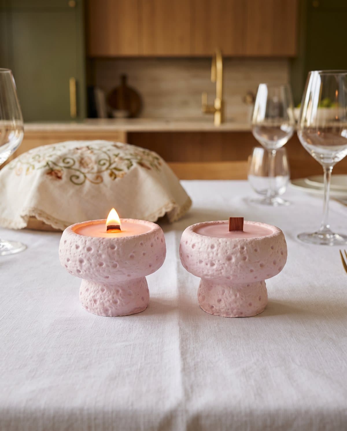 Antique Goblet Candle Pair
